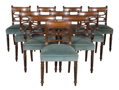 Lot 311 - Set of Ten Regency Mahogany Dining Chairs...