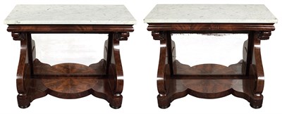 Lot 153 - Pair of Classical Mahogany Pier Tables...