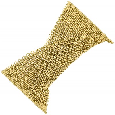 Lot 568 - Wide Gold Mesh Bracelet, Elsa Peretti, Tiffany & Co.