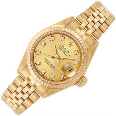 Lot 311 - Lady's Gold and Diamond Wristwatch, Rolex, Ref. 69000A