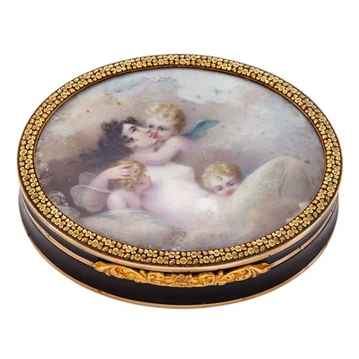 Lot 101 - Antique Gold, Tortoise Shell and Portrait Box