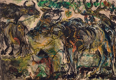 Lot 103 - Affandi Indonesian, 1907-1990 Untitled, 1960...