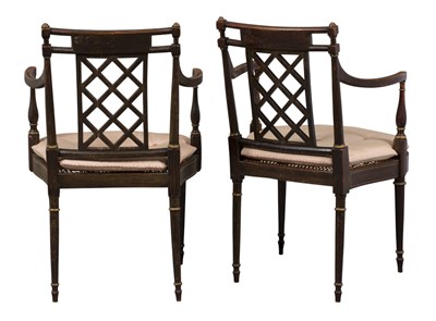 Lot 298 - Pair of Regency Faux Rosewood Grained and...