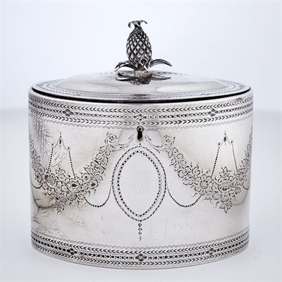 Lot 214 - George III Sterling Silver Tea Caddy James...
