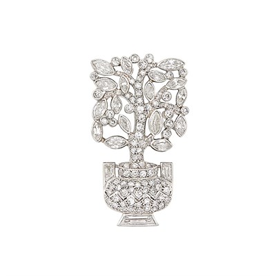 Lot 267 - Platinum and Diamond Brooch, Cartier, France