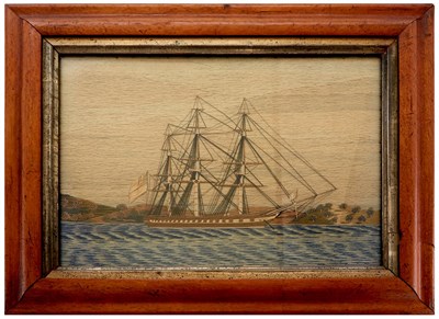 Lot 131 - British Sailor's Woolwork Picture 19th Century...