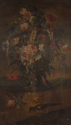 Lot 5 - Belgian School 19th Century Flowers in an Urn...