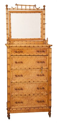 Lot 122 - Suite of Faux Bamboo Maple Bedroom Furniture...