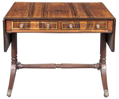 Lot 277 - George IV Inlaid Rosewood and Mahogany Sofa...