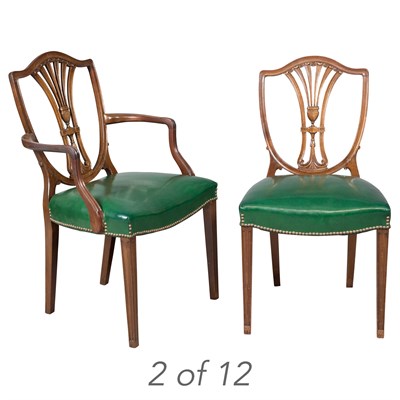 Lot 321 - Set of Twelve George III Style Mahogany Shield...