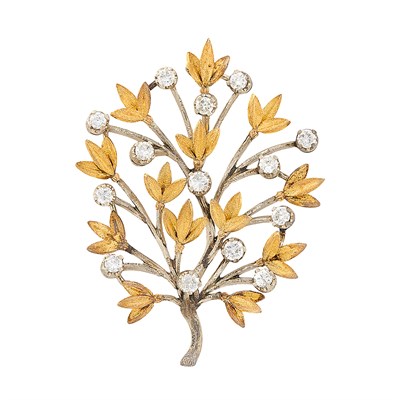 Lot 207 - Two-Color Gold and Diamond Clip-Brooch, Buccellati