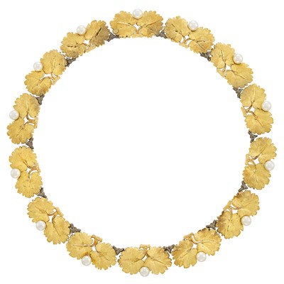 Lot 159 - Gold, Silver and Cultured Pearl Necklace, Mario Buccellati