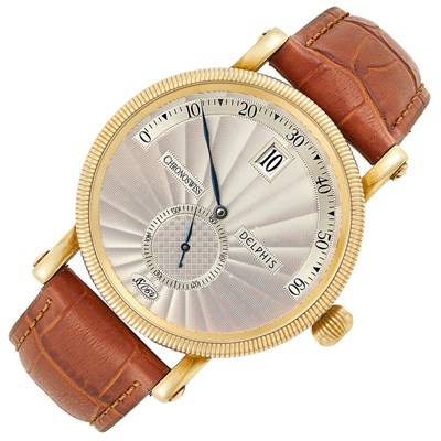 Lot 188 - Gentleman's Gold 'Jump Hour' Wristwatch, Chronoswiss Delphis