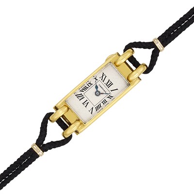 Lot 227 - Lady's Gold 'Baguette' Wristwatch, Cartier