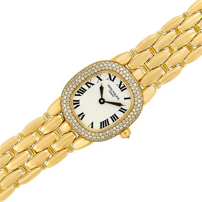 Lot 420 - Gold and Diamond 'Ellipse' Wristwatch, Patek Philippe, Ref. 4831/1
