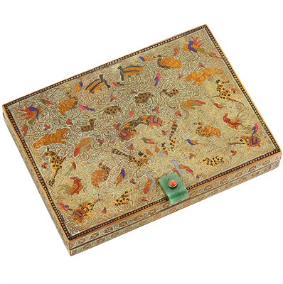 Lot 207 - Gilt-Metal, Enamel, Nephrite and Coral Vanity, by Cartier