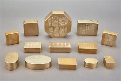 Lot 280 - Group of Chinese Paktong Metal Boxes...