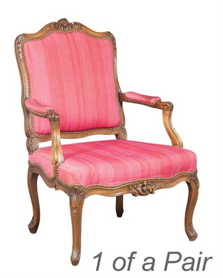 Lot 354 - Pair of Louis XV Beechwood Fautueils à la...