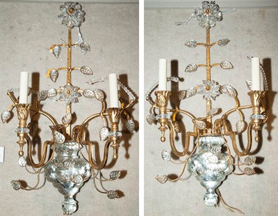 Lot 261 - Pair of Bagues Style Gilt-Metal and Glass...