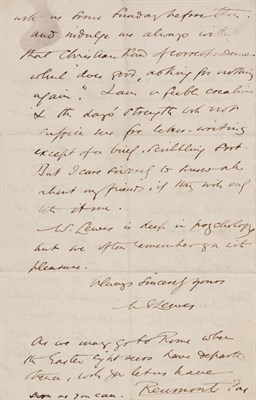 Lot 186 - ELIOT, GEORGE [=M.E. LEWES] Autograph letter...