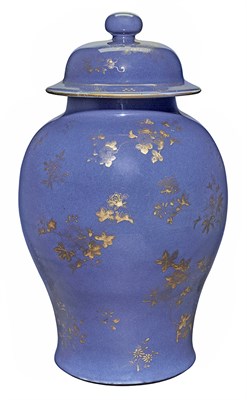 Lot 130 - Chinese Blue Glaze and Gilt-Decorated...