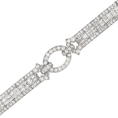Lot 494 - Platinum and Diamond Bracelet