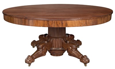 Lot 231 - Continental Neoclassical Mahogany Dining Table...