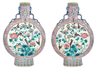 Lot 90 - Pair of Chinese Famille Rose Glazed Porcelain...
