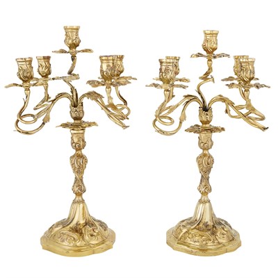 Lot 244 - Pair of German Rococo Style Silver-Gilt...