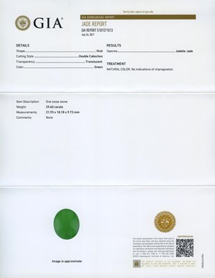 Lot 284 - Platinum, Jade and Diamond Ring