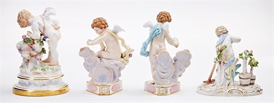 Lot 374 - Group of Four Meissen Porcelain Putto Figures...