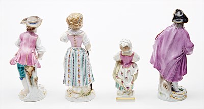 Lot 375 - Group of four Meissen Porcelain Figures...