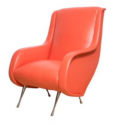 Lot 142 - Pair of Art Moderne Style Leather Upholstered...