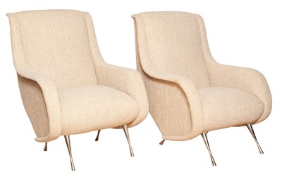 Lot 319 - Pair of Italian Style Upholstered Armchairs In...