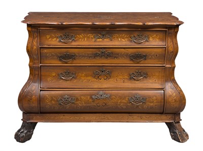 Lot 121 - Dutch Rococo Style Walnut and Fruitwood...