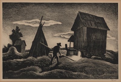 Lot 13 - Thomas Hart Benton NIGHT FIRING (F. 57)...