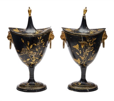 Lot 178 - Pair of George III Painted and Parcel-Gilt...