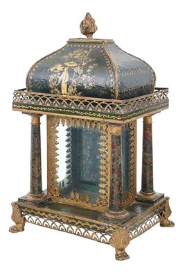 Lot 131 - Regency Painted Tôle and Parcel-Gilt Display...