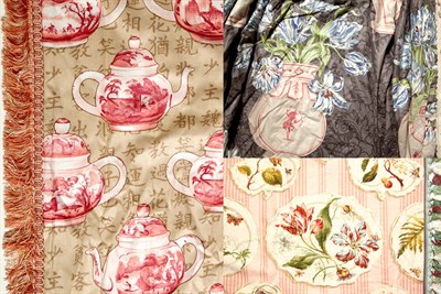 Lot 192 - Group of Gray Floral Draperies