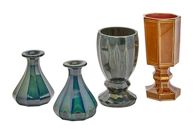 Lot 320 - Group of Four Bohemian Lithyalin Stone Glass...