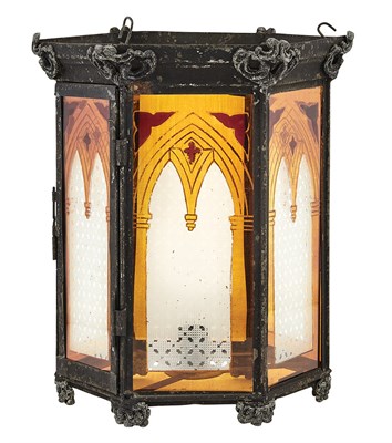 Lot 271 - American Gothic Revival Metal and Etched and...