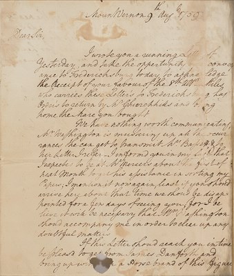 Lot 27 - WASHINGTON, GEORGE Early autograph letter...