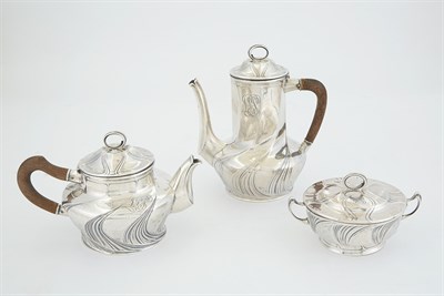 Lot 233 - Orivit Jugendstil Sterling Silver and Wood...