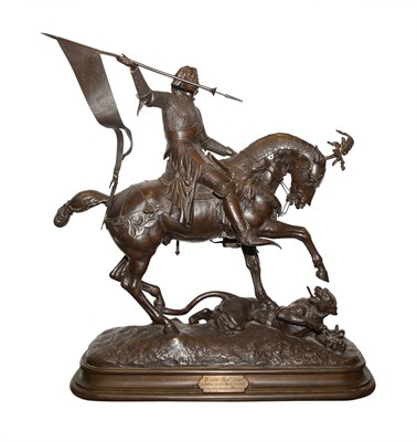 Lot 446 - French Bronze Equestrian Group of Joan of Arc...