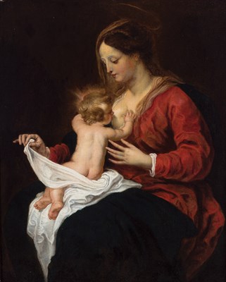 Lot 18 - School of Sir Anthony van Dyck Madonna and...