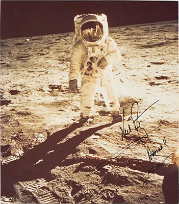 Lot 35 - [SPACE] ARMSTRONG, NEIL. Inscribed photograph...