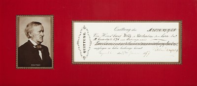 Lot 92 - WAGNER, RICHARD Partly-printed document signed....
