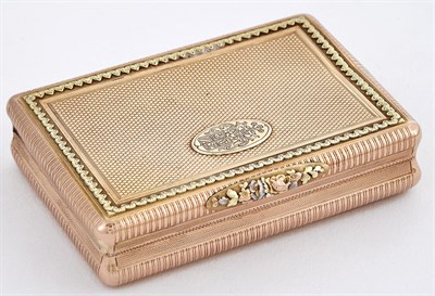 Lot 233 - Continental Varicolored Gold Snuff Box...