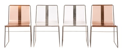 Lot 245 - Four Jacques Charpentier Plexiglass and Steel...