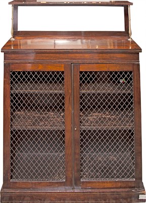 Lot 203 - Regency Brass-Inset Rosewood Chiffonier First...